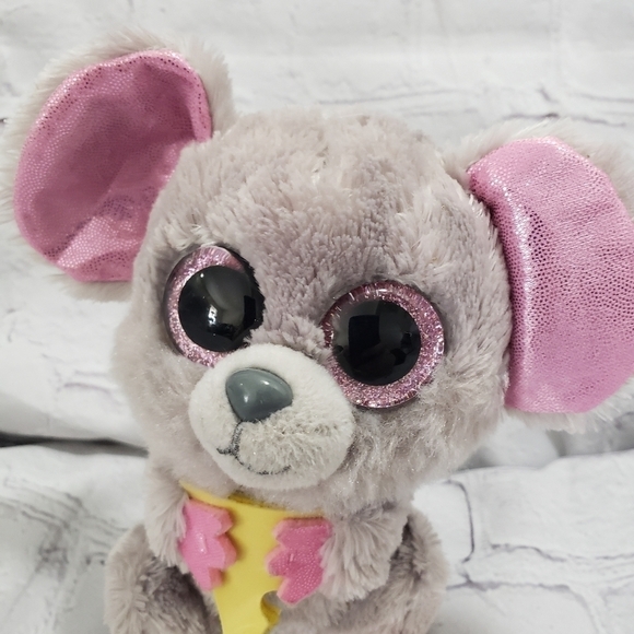 TY Beanie Boos Mouse Squeaker Plush 5.5" Stuffed Animal Toy 2015 Pink Glitter - Picture 2 of 7